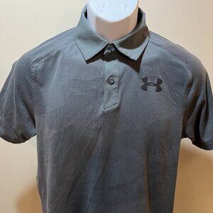 Under Armour Men's gray camo vented heatgear Golf s/s polo shirt Small S EUC